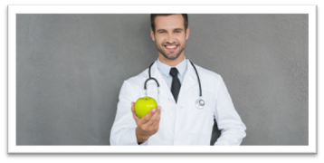 doctor with apple